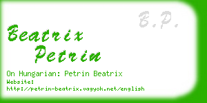 beatrix petrin business card